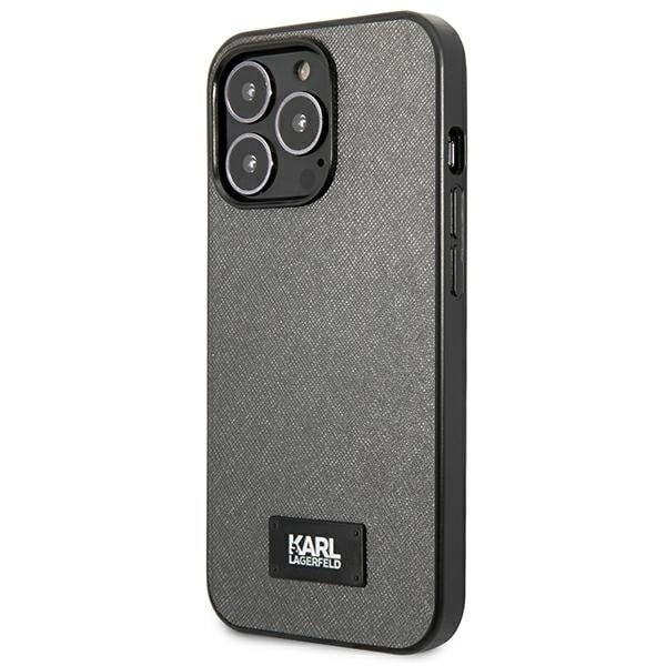 Karl Lagerfeld Saffiano Plaque - θήκη για Apple iPhone 13 Pro Max - Ασημί - Image 2