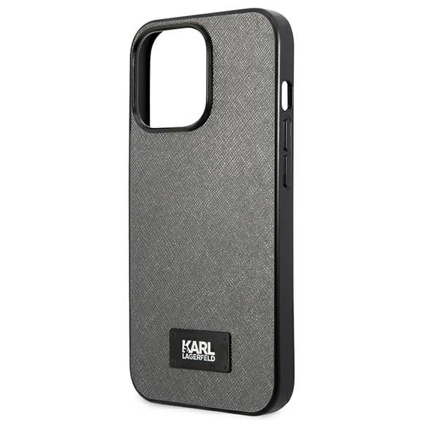 Karl Lagerfeld Saffiano Plaque - θήκη για Apple iPhone 13 Pro Max - Ασημί - Image 6