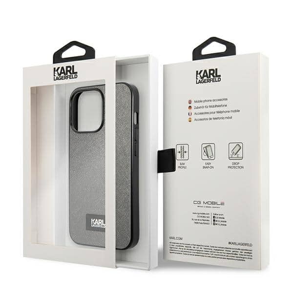 Karl Lagerfeld Saffiano Plaque - θήκη για Apple iPhone 13 Pro Max - Ασημί - Image 8