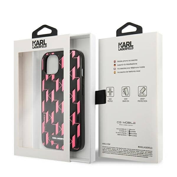 Karl Lagerfeld Μονόγραμμα - θήκη για Apple iPhone 13 mini - Ροζ - Image 8