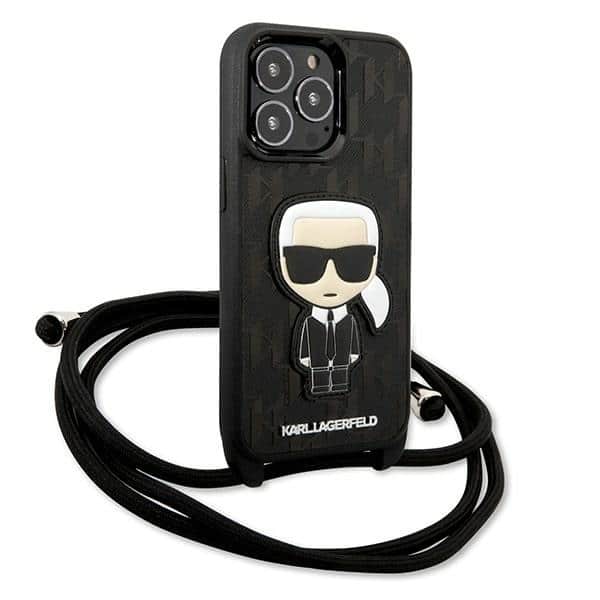 Karl Lagerfeld Leather Monogram Patch and Cord - θήκη για Apple iPhone 13 Pro / - Μαύρο - Image 3