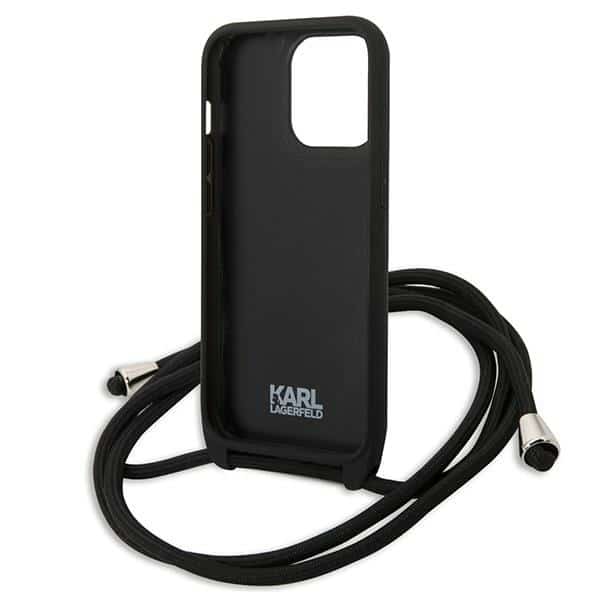 Karl Lagerfeld Leather Monogram Patch and Cord - θήκη για Apple iPhone 13 Pro / - Μαύρο - Image 6
