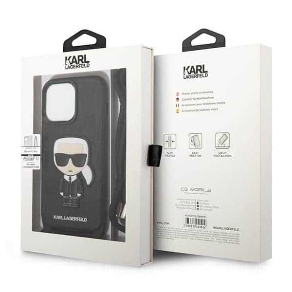 Karl Lagerfeld Leather Monogram Patch and Cord - θήκη για Apple iPhone 13 Pro / - Μαύρο - Image 7