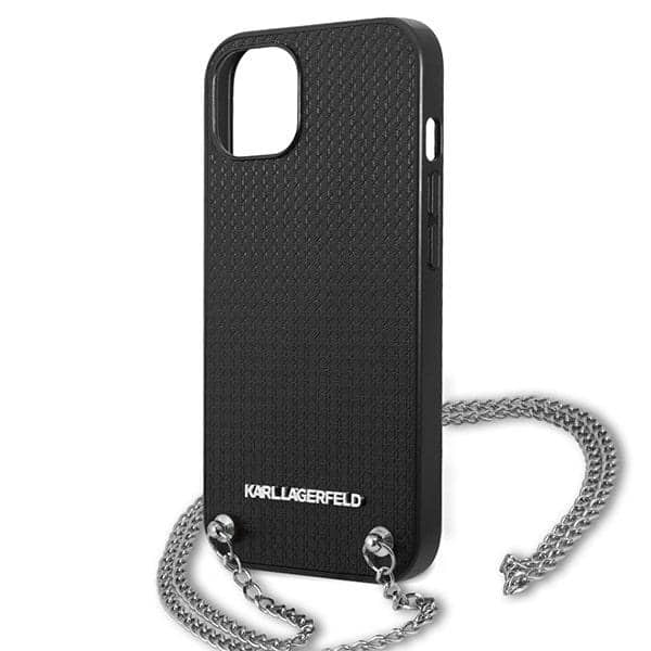Karl Lagerfeld Leather Textured and Chain - θήκη για Apple iPhone 13 mini - Μαύρο - Image 6
