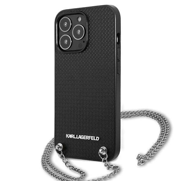 Karl Lagerfeld Leather Textured and Chain - θήκη για Apple iPhone 13 Pro / - Μαύρο - Image 2