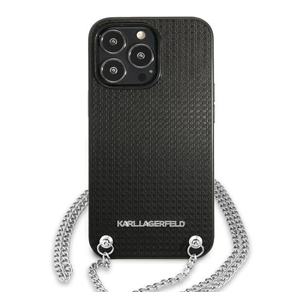 Karl Lagerfeld Leather Textured and Chain - θήκη για Apple iPhone 13 Pro / - Μαύρο - Image 3
