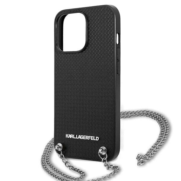 Karl Lagerfeld Leather Textured and Chain - θήκη για Apple iPhone 13 Pro / - Μαύρο - Image 6