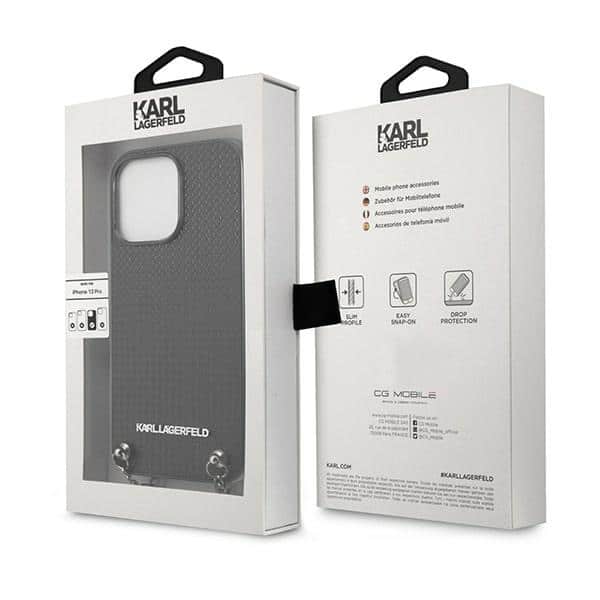 Karl Lagerfeld Leather Textured and Chain - θήκη για Apple iPhone 13 Pro / - Μαύρο - Image 8