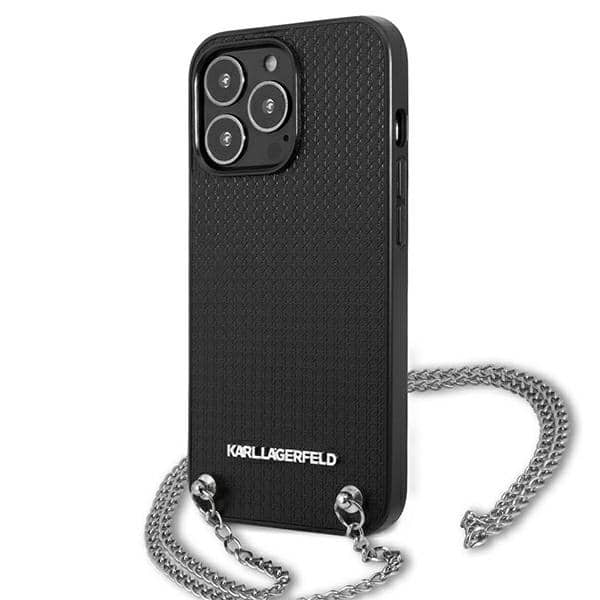 Karl Lagerfeld Leather Textured and Chain - θήκη για Apple iPhone 13 Pro Max - Μαύρο - Image 2