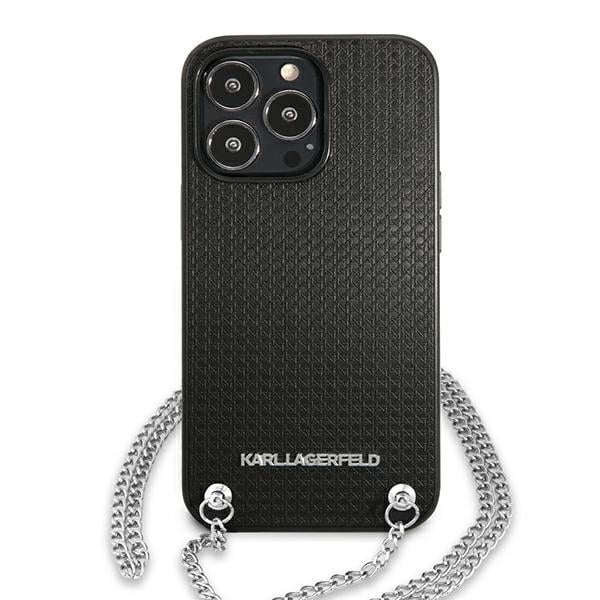 Karl Lagerfeld Leather Textured and Chain - θήκη για Apple iPhone 13 Pro Max - Μαύρο - Image 3