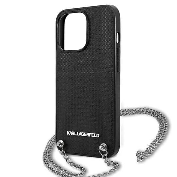 Karl Lagerfeld Leather Textured and Chain - θήκη για Apple iPhone 13 Pro Max - Μαύρο - Image 6