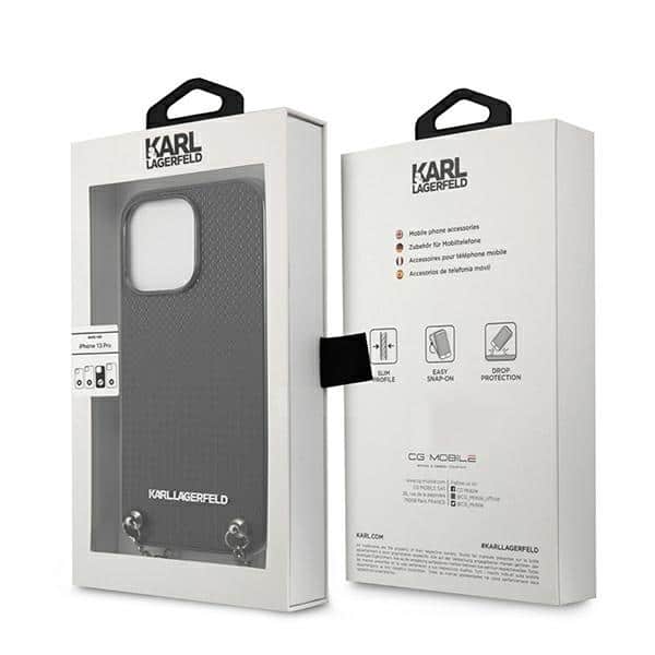 Karl Lagerfeld Leather Textured and Chain - θήκη για Apple iPhone 13 Pro Max - Μαύρο - Image 8