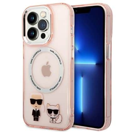 Karl Lagerfeld Karl & Choupette Aluminium Magsafe - θήκη για Apple iPhone 14 Pro Max - Ροζ