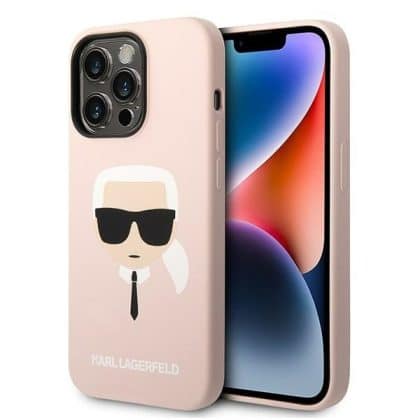 Karl Lagerfeld Silicone Karl`s Head - θήκη για Apple iPhone 14 Pro - Ροζ