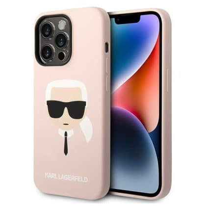 Karl Lagerfeld Silicone Karl`s Head - θήκη για Apple iPhone 14 Pro Max - Ροζ