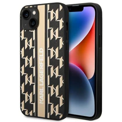 Karl Lagerfeld Monogram Stripe - θήκη για Apple iPhone 14 Plus - Καφέ