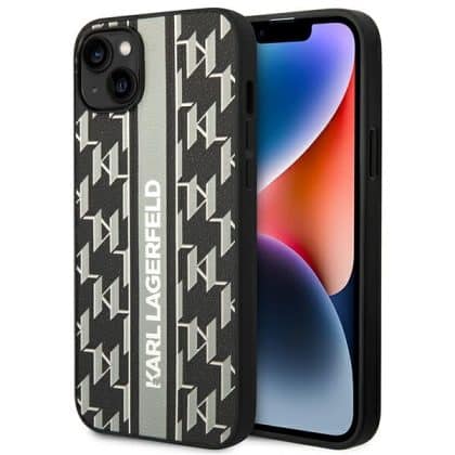 Karl Lagerfeld Monogram Stripe - θήκη για Apple iPhone 14 Plus - Γκρι