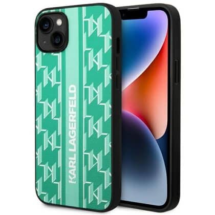 Karl Lagerfeld Monogram Stripe - Apple iPhone 14 Plus / 15 - Πράσινο