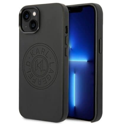 Karl Lagerfeld Leather Perforated Logo - θήκη για Apple iPhone 14 Plus - Μαύρο
