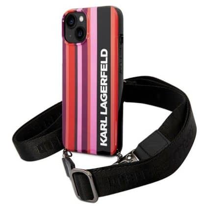 Karl Lagerfeld Color Stripes - θήκη για Apple iPhone 14 / 15 13 - Ροζ