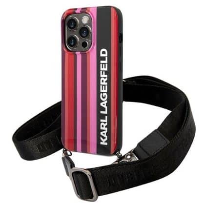 Karl Lagerfeld Color Stripes - θήκη για Apple iPhone 14 Pro Max - Ροζ