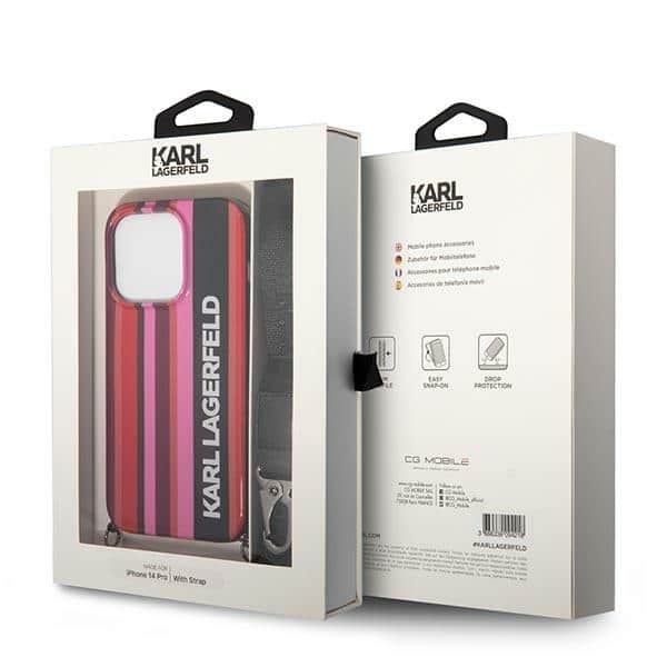 Karl Lagerfeld Color Stripes - θήκη για Apple iPhone 14 Pro Max - Ροζ - Image 7