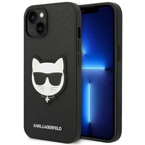 Karl Lagerfeld Saffiano Choupette Head Patch - θήκη για Apple iPhone 14 Plus - Μαύρο