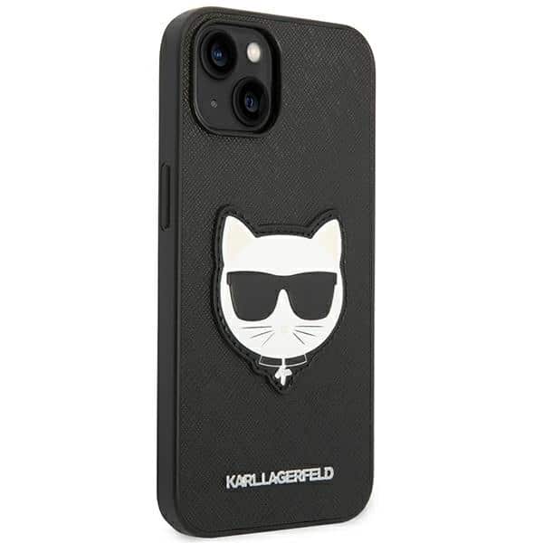 Karl Lagerfeld Saffiano Choupette Head Patch - θήκη για Apple iPhone 14 Plus - Μαύρο - Image 4