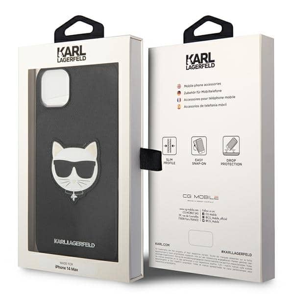 Karl Lagerfeld Saffiano Choupette Head Patch - θήκη για Apple iPhone 14 Plus - Μαύρο - Image 8