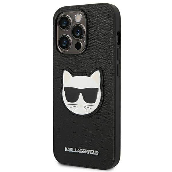 Karl Lagerfeld Saffiano Choupette Head Patch - θήκη για Apple iPhone 14 Pro - Μαύρο - Image 2
