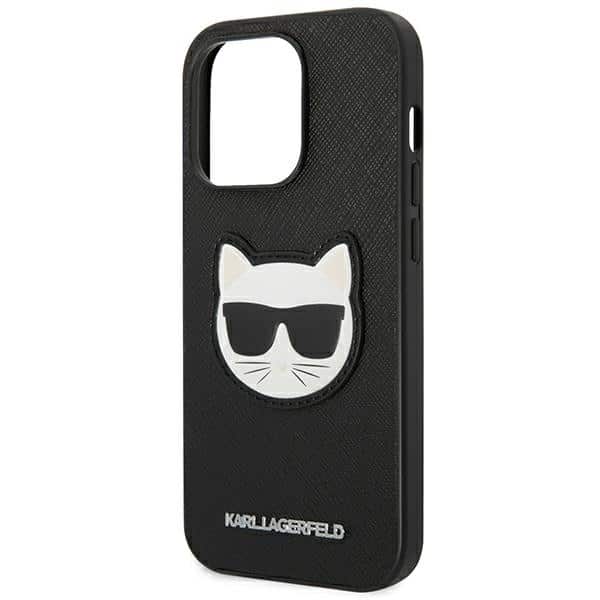 Karl Lagerfeld Saffiano Choupette Head Patch - θήκη για Apple iPhone 14 Pro - Μαύρο - Image 6