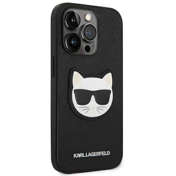Karl Lagerfeld Saffiano Choupette Head Patch - θήκη για Apple iPhone 14 Pro Max - Μαύρο - Image 4