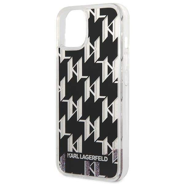 Karl Lagerfeld Liquid Glitter Monogram - θήκη για Apple iPhone 14 - Μαύρο - Image 6