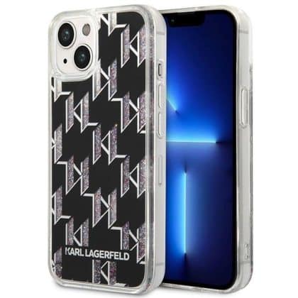 Karl Lagerfeld Liquid Glitter Monogram - θήκη για Apple iPhone 14 Plus - Μαύρο