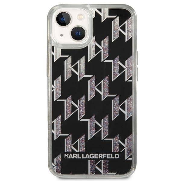 Karl Lagerfeld Liquid Glitter Monogram - θήκη για Apple iPhone 14 Plus - Μαύρο - Image 3