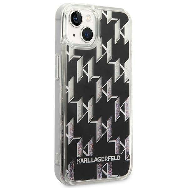 Karl Lagerfeld Liquid Glitter Monogram - θήκη για Apple iPhone 14 Plus - Μαύρο - Image 4