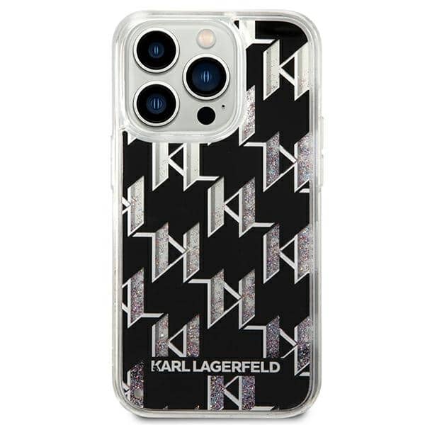 Karl Lagerfeld Liquid Glitter Monogram - θήκη για Apple iPhone 14 Pro Max - Μαύρο - Image 3