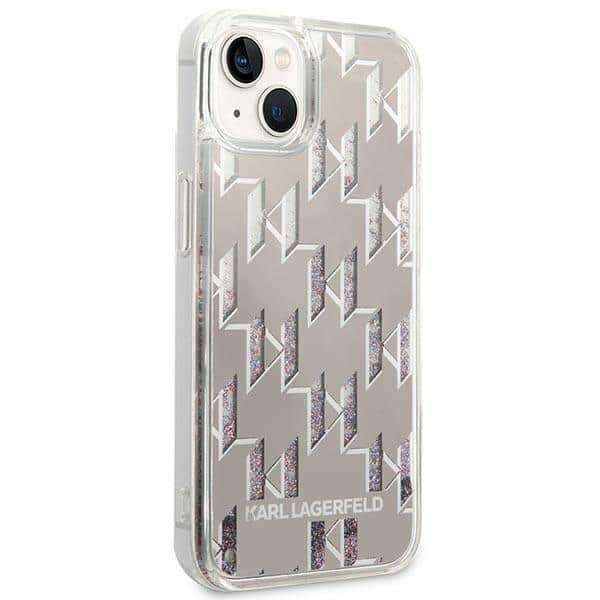 Karl Lagerfeld Liquid Glitter Monogram - θήκη για Apple iPhone 14 - Διάφανο - Image 4