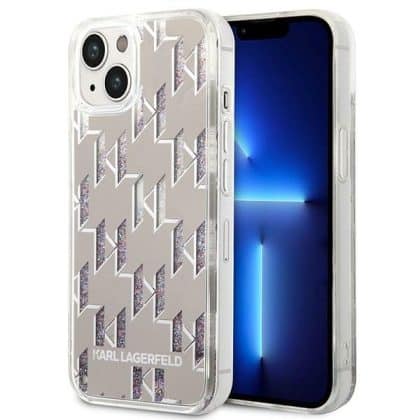 Karl Lagerfeld Liquid Glitter Monogram - θήκη για Apple iPhone 14 Plus - Διάφανο