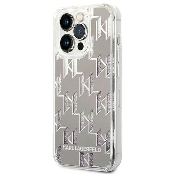 Karl Lagerfeld Liquid Glitter Monogram - θήκη για Apple iPhone 14 Pro - Διάφανο - Image 2