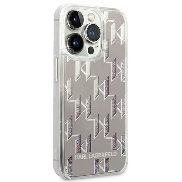 Karl Lagerfeld Liquid Glitter Monogram - θήκη για Apple iPhone 14 Pro - Διάφανο - Image 4