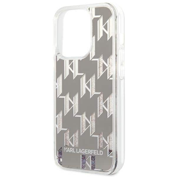 Karl Lagerfeld Liquid Glitter Monogram - θήκη για Apple iPhone 14 Pro - Διάφανο - Image 6