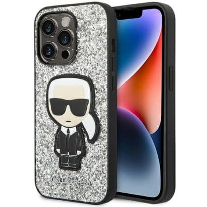 Karl Lagerfeld Glitter Flakes Ikonik - θήκη για Apple iPhone 14 Pro Max - Διάφανο