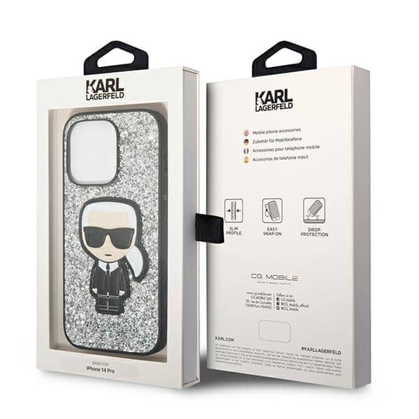 Karl Lagerfeld Glitter Flakes Ikonik - θήκη για Apple iPhone 14 Pro Max - Διάφανο - Image 8