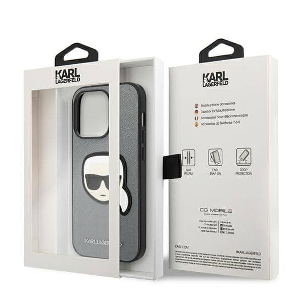 Karl Lagerfeld Saffiano Karl`s Head Patch - θήκη για Apple iPhone 14 Pro - Διάφανο - Image 8
