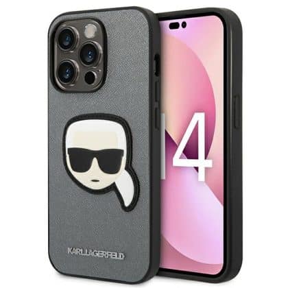 Karl Lagerfeld Saffiano Karl`s Head Patch - θήκη για Apple iPhone 14 Pro Max - Διάφανο
