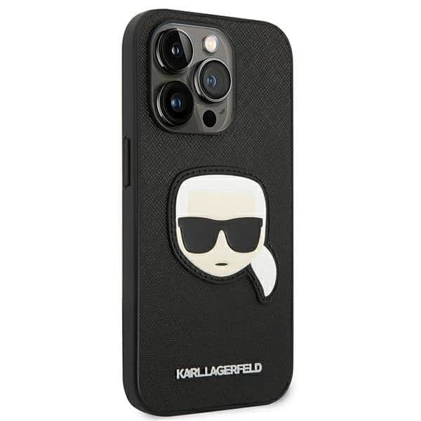 Karl Lagerfeld Saffiano Karl`s Head Patch - θήκη για Apple iPhone 14 Pro - Μαύρο - Image 4