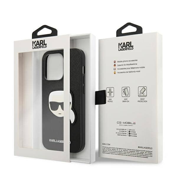 Karl Lagerfeld Saffiano Karl`s Head Patch - θήκη για Apple iPhone 14 Pro - Μαύρο - Image 8