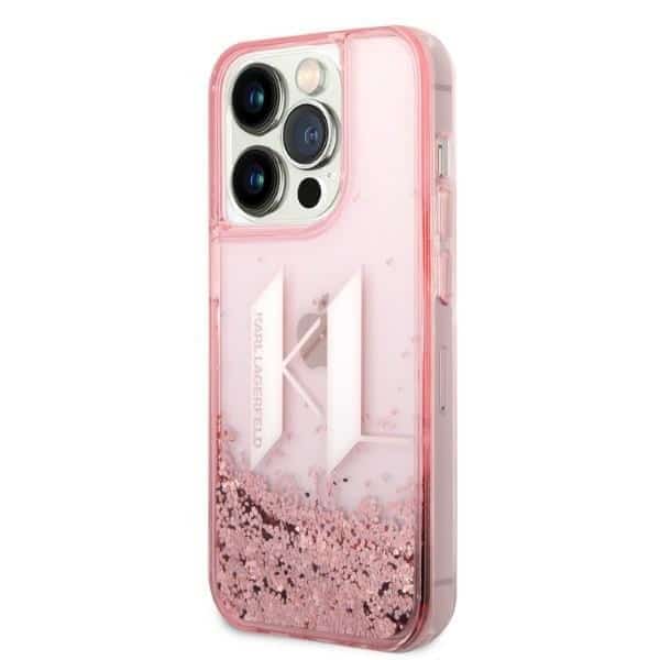 Karl Lagerfeld Liquid Glitter Big KL - θήκη για Apple iPhone 14 Pro - Ροζ - Image 2