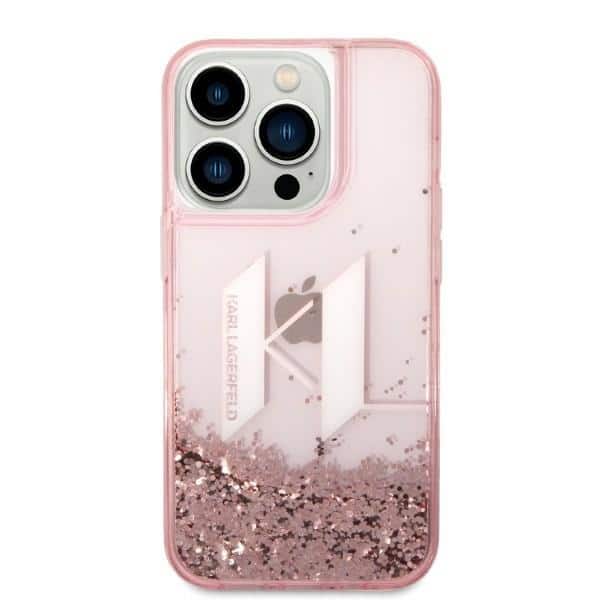 Karl Lagerfeld Liquid Glitter Big KL - θήκη για Apple iPhone 14 Pro - Ροζ - Image 3